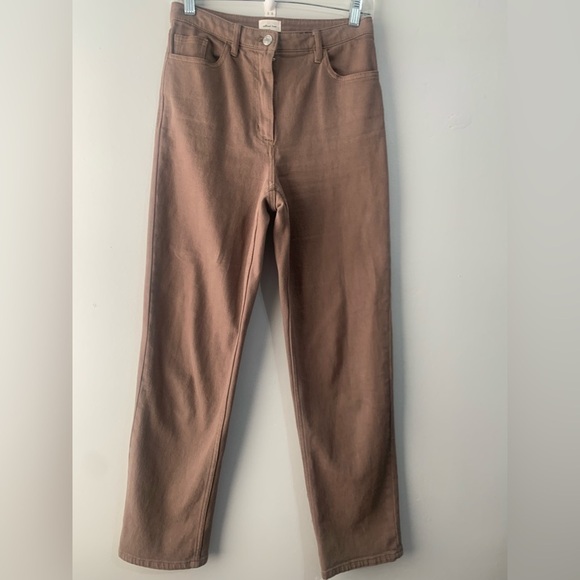 Aritzia WILFRED FREE Melina Cotton Twill Straight Leg Pants, Size 4 deep taupe - Picture 10 of 16
